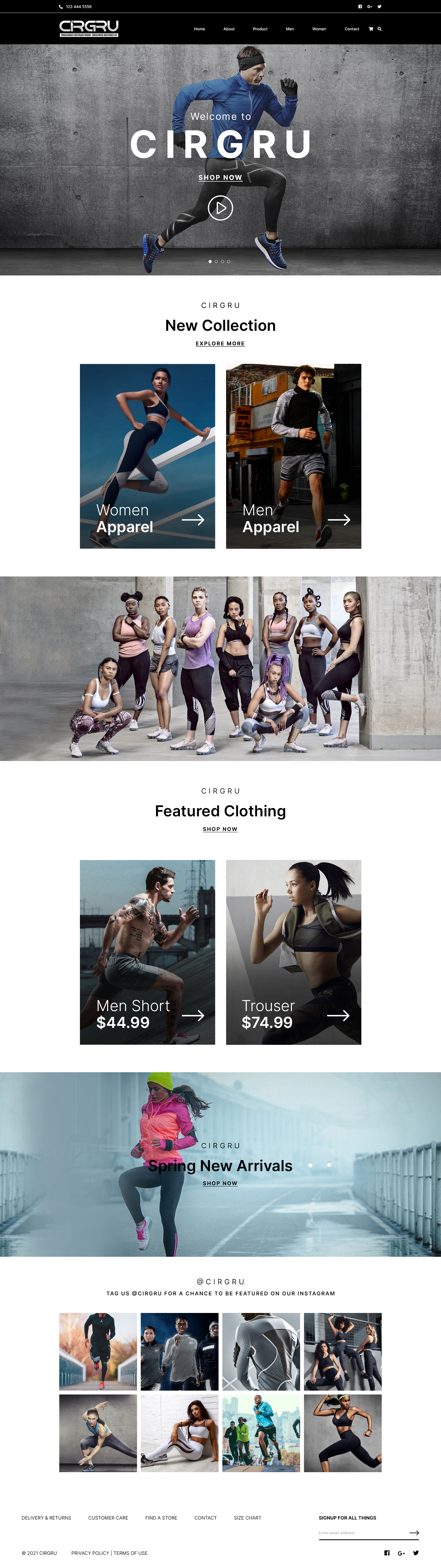 CIRGRU Fashion & Activewear Shopify Store preview